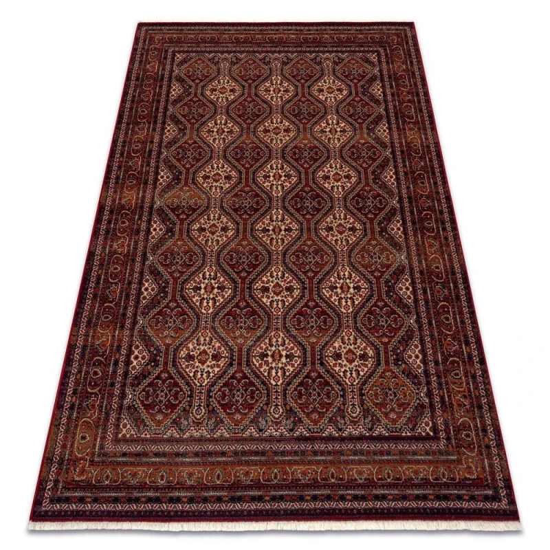 Image of RugsX Wool Keshan Rug in Red Size: 80cm x 145cm Red Unisex 80cm x 145 cm