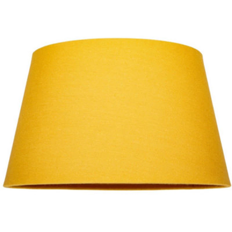 Image of Happy Homewares Traditional 14" Ochre Mustard Linen Drum Table/pendant Lampshade 60W Maximum