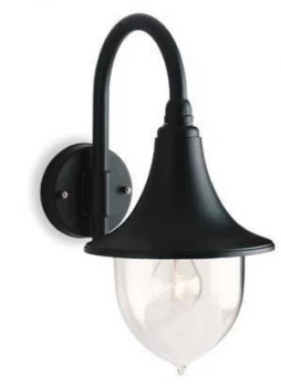 Image of 1 Light Outdoor Wall Lantern - Downlight Black IP43, E27