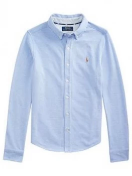 Image of Ralph Lauren Boys Long Sleeve Oxford Mesh Shirt - Blue