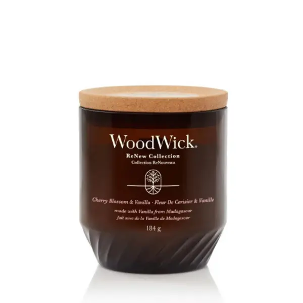 Image of Woodwick Cherry Blossom & Vanilla Scented Candle 184g