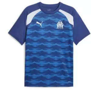 Image of Puma Olympique De Marseille Pre Match Shirt 2023 2024 Adults - Blue