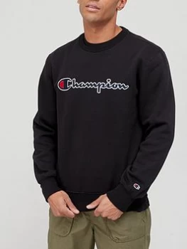 Image of Champion Crew Neck Sweatshirt - Black Size M Men