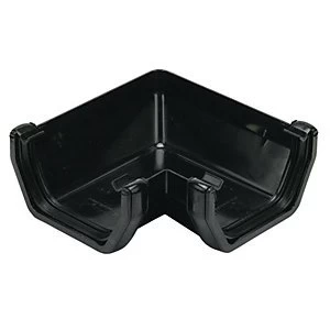 Image of FloPlast RAS1B Square Line Gutter 90 Deg Angle - Black 65mm