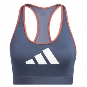 Image of adidas Medium 3 Bar Bra Ladies - Crew Navy
