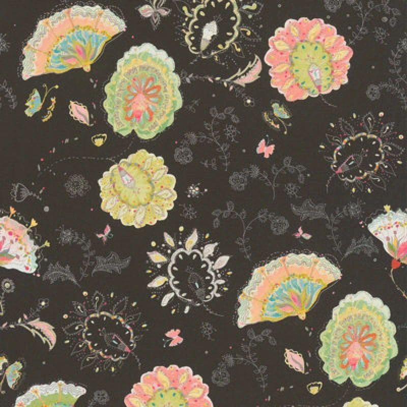 Image of As Creation Bricoflor Non-Woven Wallpaper, Floral Wallpaper In Black - 10,05 X 0,53 M