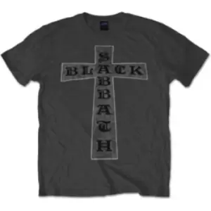 Image of Black Sabbath Sabbath Cross Mens Charcoal T Shirt: Small