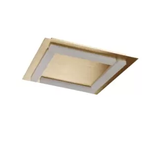 Image of Verona Square Ceiling 4 Light 20W LED 3000K, 1800lm, Satin Gold/Frosted Acrylic, 3yrs Warranty