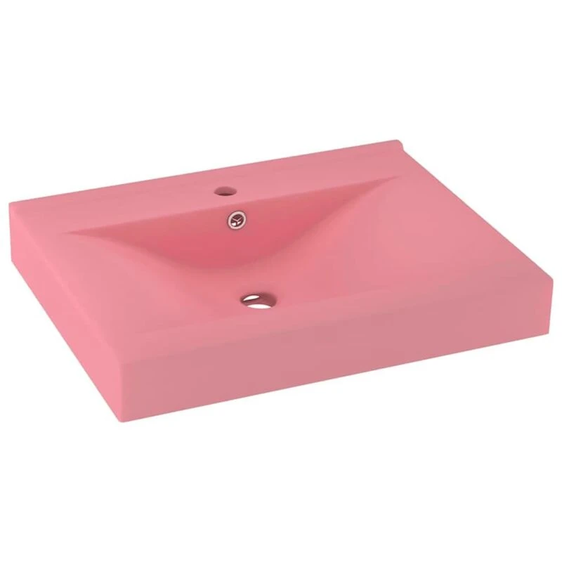 Image of VIDAXL Luxury Basin with Faucet Hole Matt Pink 60x46cm Ceramic vidaXL 8720286037263