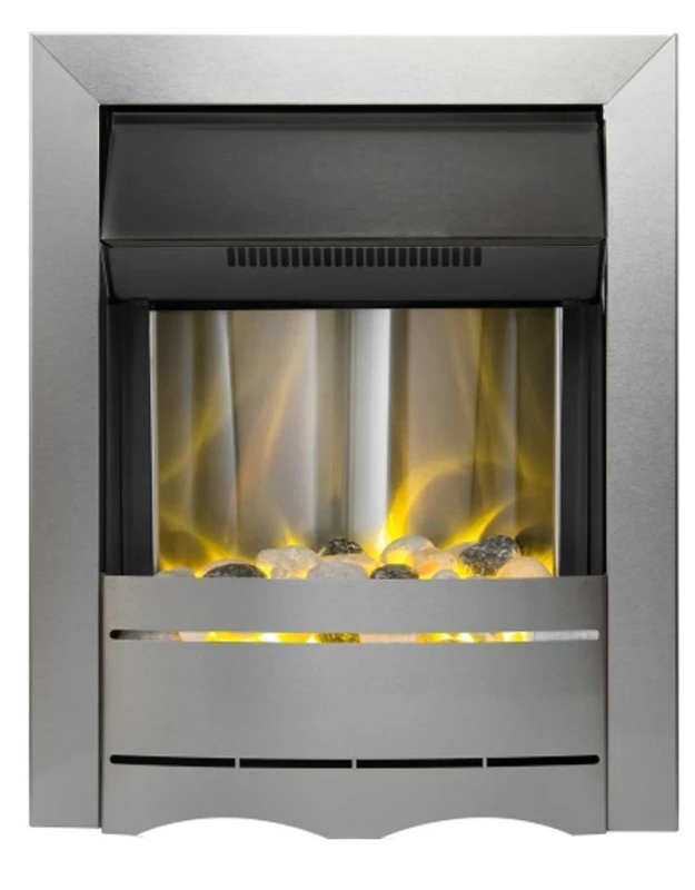 Image of Adam Fires & Fireplaces Nevada Electric Fire in Brushed Steel Grey