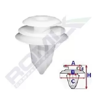 Image of ROMIX Clip PEUGEOT,TOYOTA,CITROEN C10075 6822LL,9046710161,GE4T68865A MU000504,MU481245,6822LL,909130115,940910312,9046710161