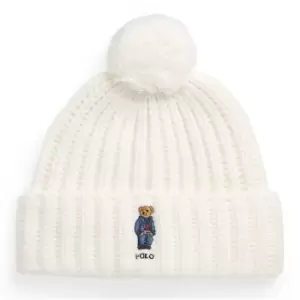 Image of Polo Ralph Lauren Embroidered Bear Beanie - Cream