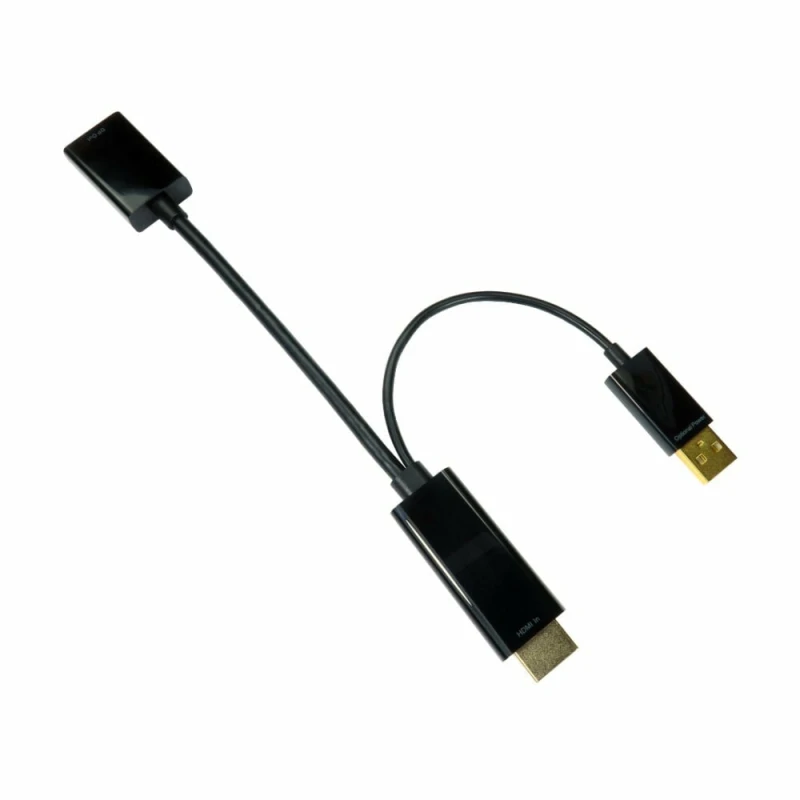 Image of Cables Direct Cables Direct HDPORT-0054K-CABREV video cable adapter 0.15 m HDMI Type A (Standard) DisplayPort + USB Type-A Black HDPORT-0054K-CABREV