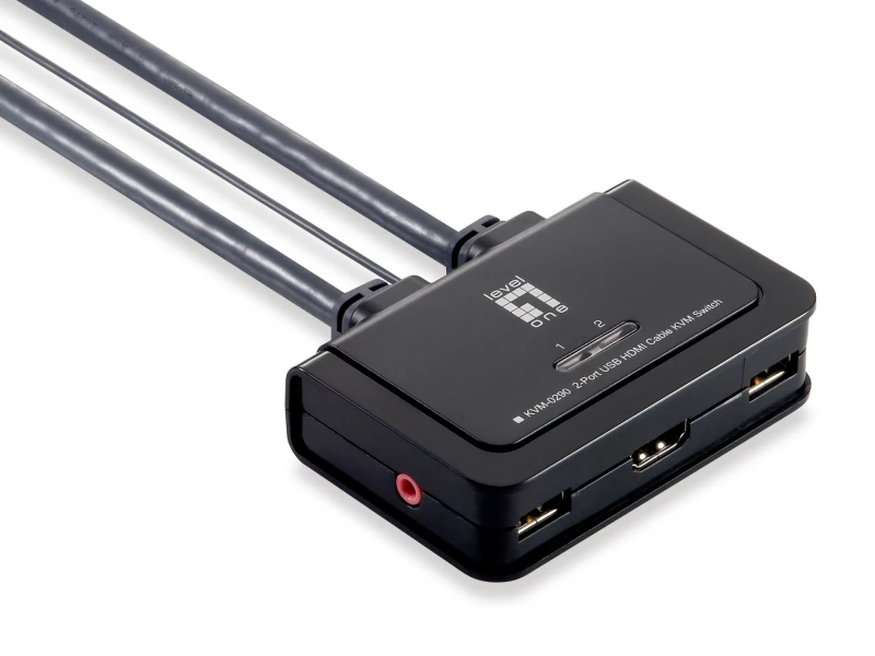 Image of LevelOne 2-Port USB HDMI Cable KVM Switch