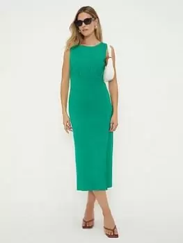 Image of Dorothy Perkins Fitted Pencil Midi Dress - Green, Size 16, Women
