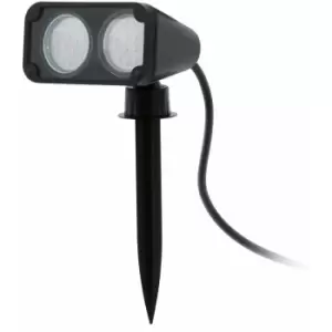 Image of Loops - IP44 Outdoor Ground Spike Light Black Plastic 2 x 3W GU10 Bulb Spotlight