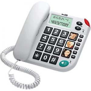 Image of maxcom Fixed Line Telephone with LCD Display and Direct Photo Memory Buttons KXT480BB White