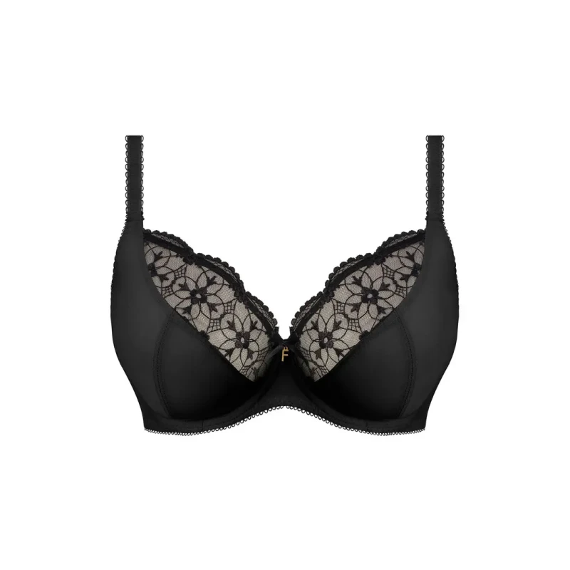Image of Freya Womens underwired plunge bra Freya Hallie Noir Female 80H