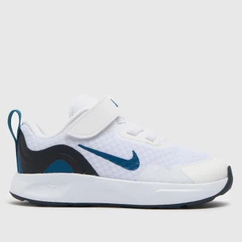 Image of Nike White & Navy Wearallday Boys Toddler Trainers