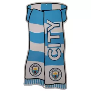 Image of Manchester City FC Official Show Your Colours Sign (One Size) (Sky Blue/White)