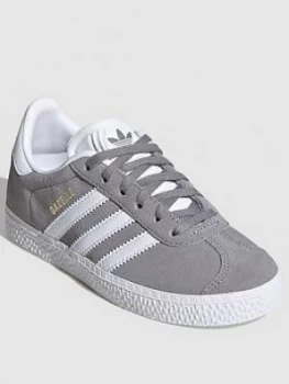 Image of Adidas Originals Gazelle Childrens Trainers - Grey/White
