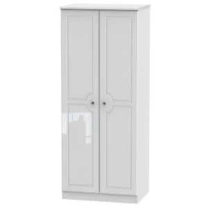 Image of Robert Dyas Berryfield Ready Assembled 2-Door Wardrobe - Gloss White