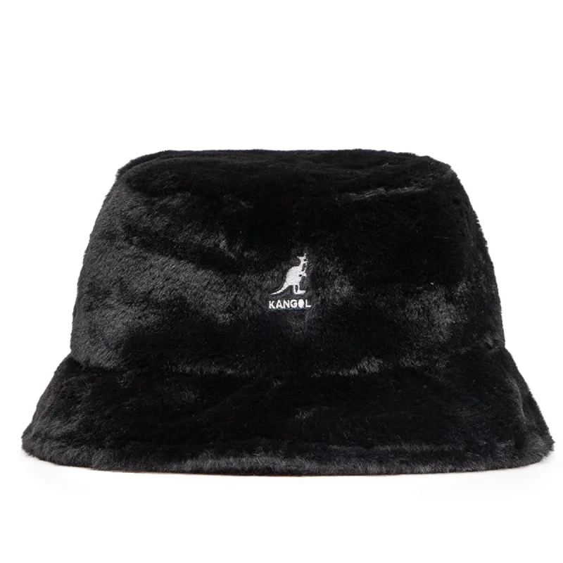 Image of Kangol Kangol womens faux fur bucket hat Noir Female XL