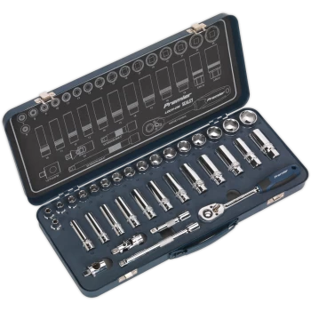 Image of Sealey 34 Piece 3/8" Drive Socket Set 3/8"