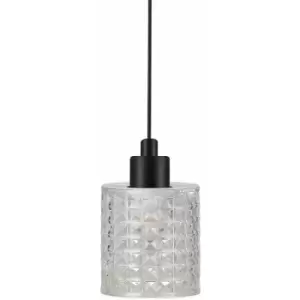 Image of Nordlux Hollywood Cylindrical Pendant Ceiling Light Clear Glass, E27