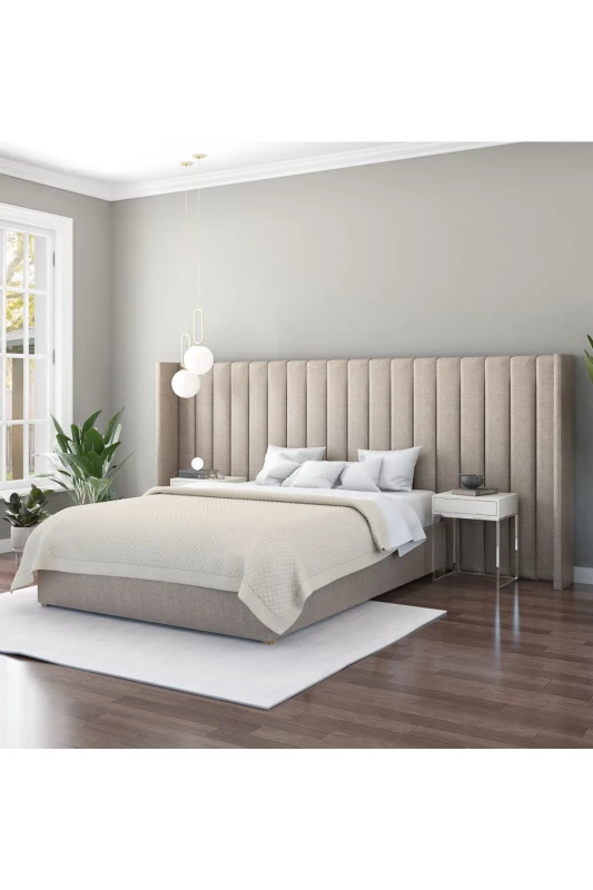 Image of Aspire Furniture Aspire Grandeur Headboard In Eire Linen Natural MFP111122