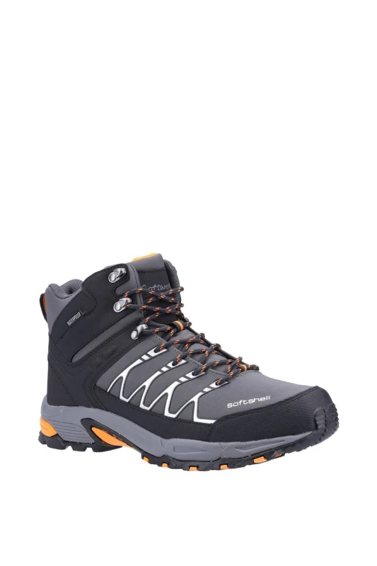 Image of Cotswold Mens 'Abbeydale Mid' Softshell PU Hiking Boots in Grey Size: 12 Grey Male 12
