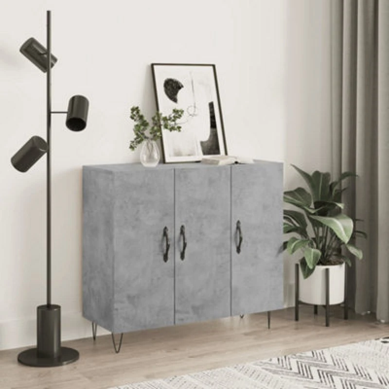 Image of Vidaxl Sideboard Concrete Grey 90X34X80 Cm Engineered Wood