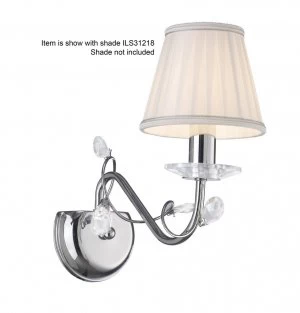 Image of Wall Lamp 1 Light Polished Chrome, Crystal (SHADE SOLD SEPARATELY)