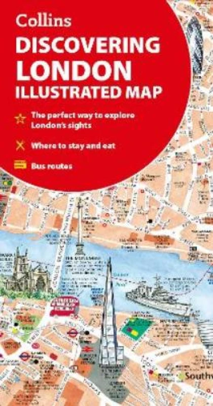 Image of Discovering London Illustrated Map. By Dominic Beddow, Collins Maps Books