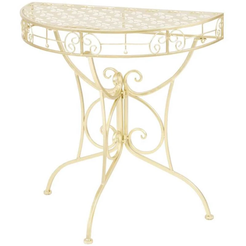 Image of vidaXL Side Table Vintage Style Half Round Metal 72x36x74cm Gold Furniture