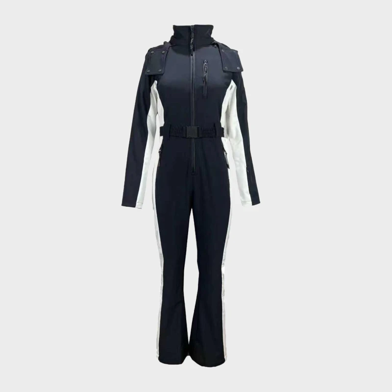 Image of Jack Wills Womens JW Stripe Waterproof Windproof Ski Suit Black female 6 (2XS)