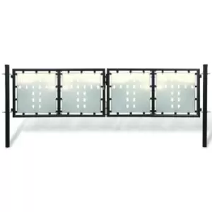 Image of Vidaxl Black Double Door Fence Gate 300 X 125 Cm