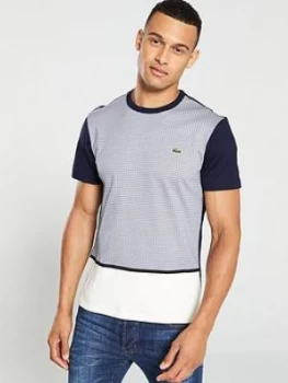 Image of Lacoste Sportswear Pattern T-Shirt, Navy, Size 6, Men