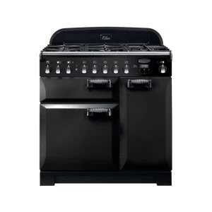 Image of Rangemaster ELA90DFFBL Elan Deluxe 90 Dual Fuel Range Cooker BlackChrome