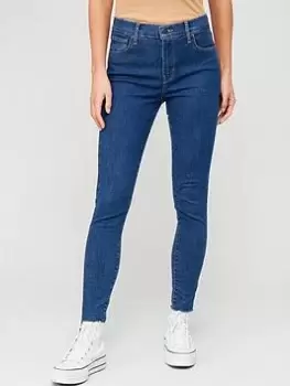 Image of Levis 720 Hi-Rise Super Skinny Jean - Dark Blue Size 27, Inside Leg 32, Women