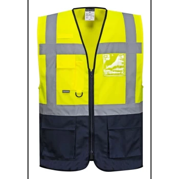 Image of C476YNRM - sz M Warsaw Executive Vest - Yellow/Navy - Portwest
