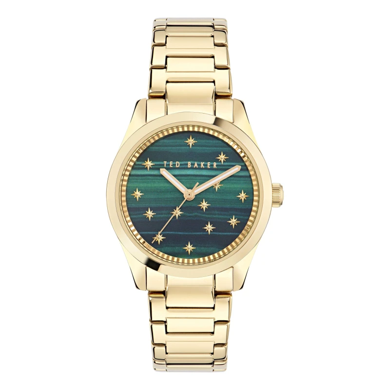 Image of Ted Baker Coolly Quartz Analogue Watch Green/Gold unisex One Size