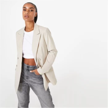 Image of Jack Wills Double Breasted Longline Blazer - Cream