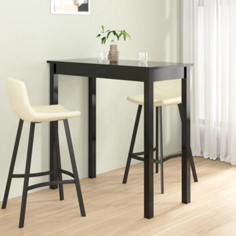 Image of vidaXL Bar Table MDF Black 115x55x107cm Home Kitchen Dining Room Furniture