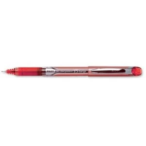 Image of Pilot V5 Rollerball Pen Rubber Grip Needle Point 0.5mm Tip 0.3mm Line Red Pack of 12 Pens