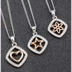 Image of Polished Two Tone Shape Square Necklace