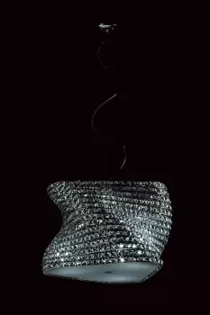 Image of Tia Large Chrome Crystal Pendant Ceiling Light