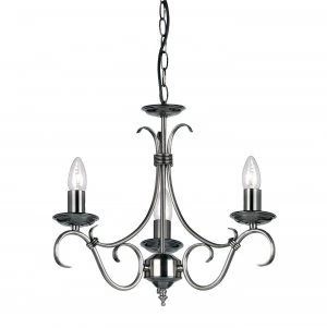 Image of 3 Light Multi Arm Ceiling Pendant Antique Silver, E14