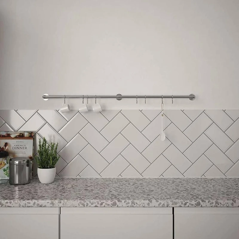 Image of Splashback Crystal Clear Chrome Cap Glass Kitchen s 900mm x 750mm x 4mm Clear Unisex