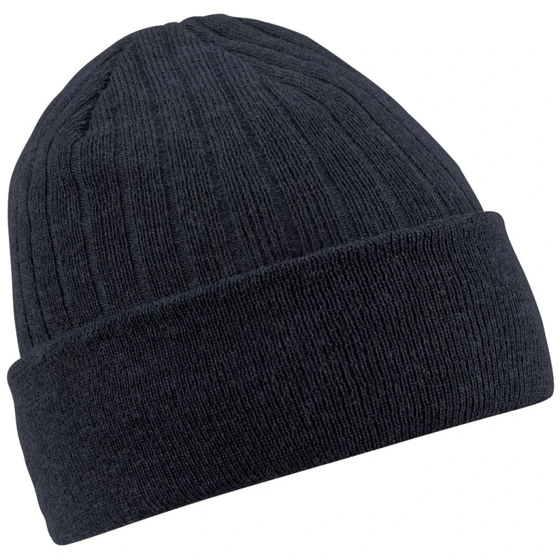 Image of Beechfield Beechfield Men Thinsulate Thermal Winter Ski Beanie Hat in Dark Grey Dark Grey One Size Male 5055747772111